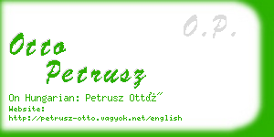 otto petrusz business card